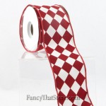 Red and White Harlequin Ribbon