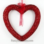 Glittered Red Heart Ornament 15 Inches