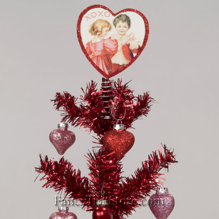 KESYOO Christmas Tree Topper Gold Glitter Heart Tree Topper Wedding Party Valentines Day Metal Cupid Angle Decoration Ornament Treetop Christmas Tree Ornament