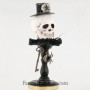Skull with Black Hat on Pedestal by Heather Myers