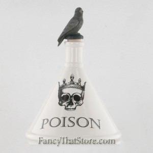 White Poison Bottle w Crow Stopper