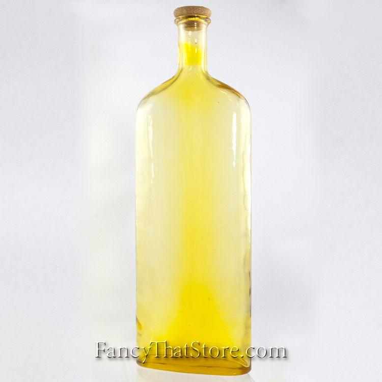 Yellow Oval Glass Bottle