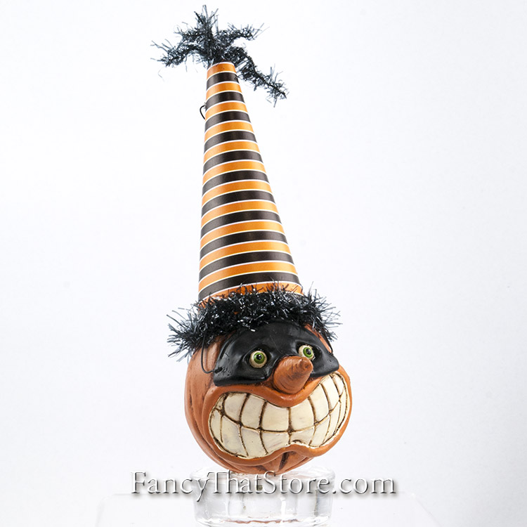 Masked Pumpkin Head Ornament B by David Everett