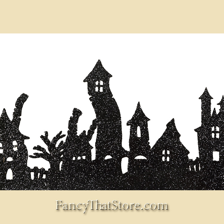 Haunted House Glittered Silhouette