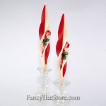 Red and White Candy Cane Beeswax Candles