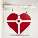 Red Heart with Daisy Plaque Arrow Collection