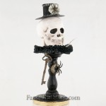 Skull with Black Hat on Pedestal by Heather Myers