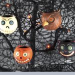 Halloween Bucket Ornaments by David Everett Set of 4