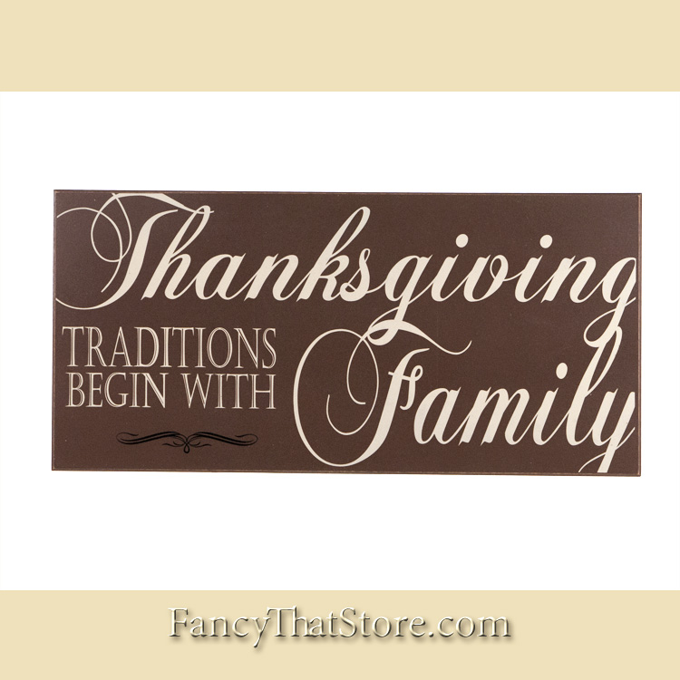 Thanksgiving Traditions Wood Tile