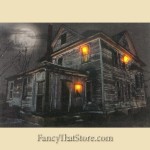 Radiance Lighted Spooky Farm House Canvas