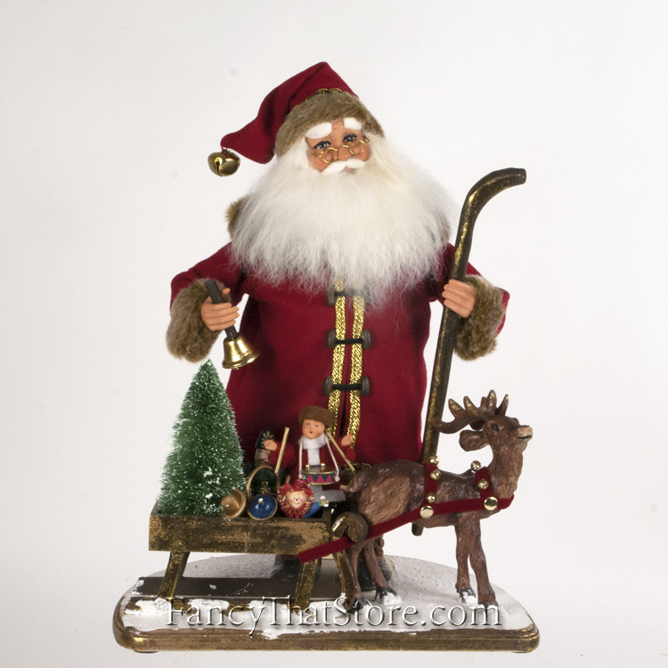 Vintage Santa with Sled by Karen Didion Limited Edition