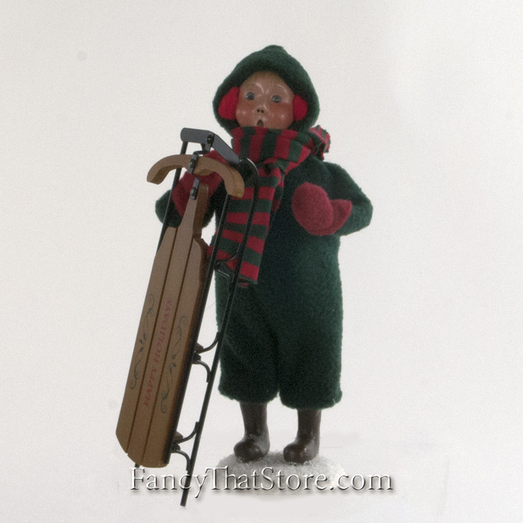 Snow Day Kid with Sled by Byers' Choice