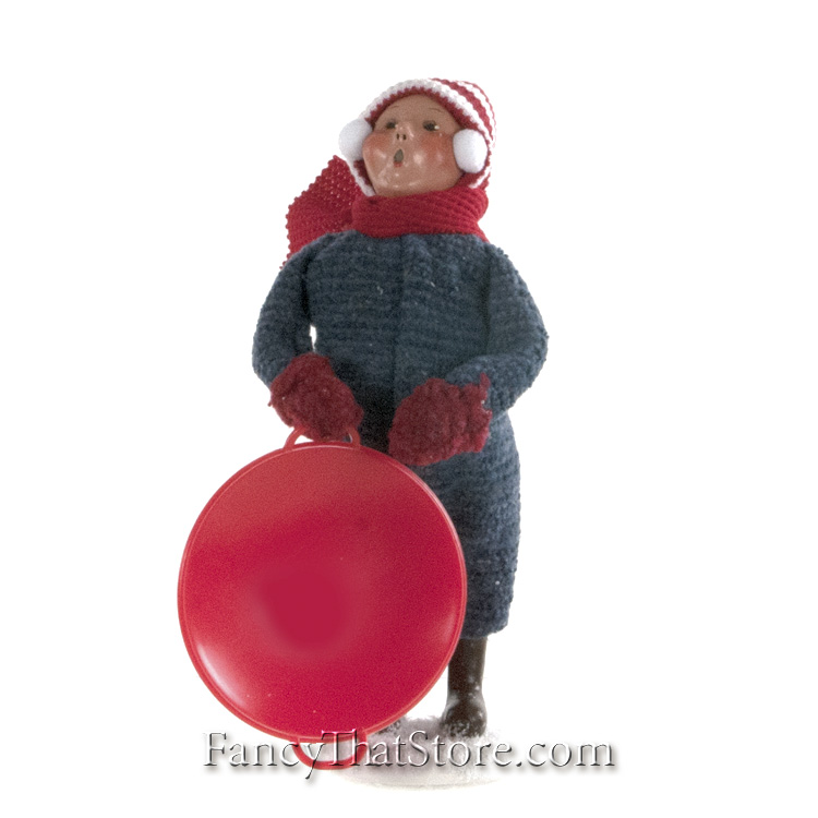 Snow Day Kid with Saucer by Byers' Choice