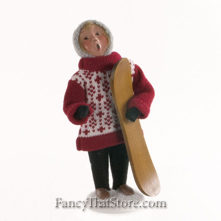 Skiing Boy with Snowboard by Byers' Choice