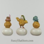 Chicks with Bonnets on Egg from Bethany Lowe Designs