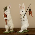 Flocked Bunnies with Carrots Set of 2 from Bethany Lowe