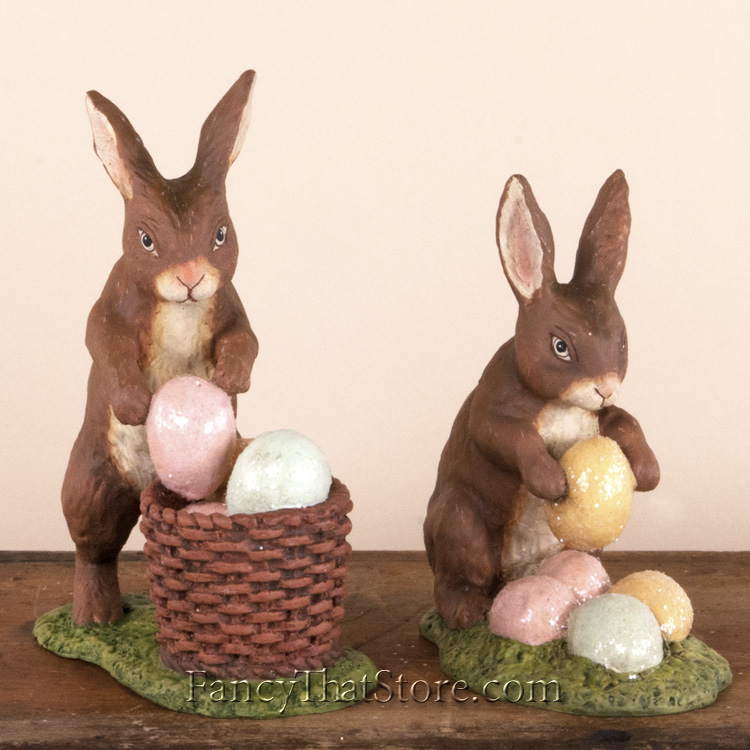 Rabbit with Easter Eggs Set of 2 from Bethany Lowe