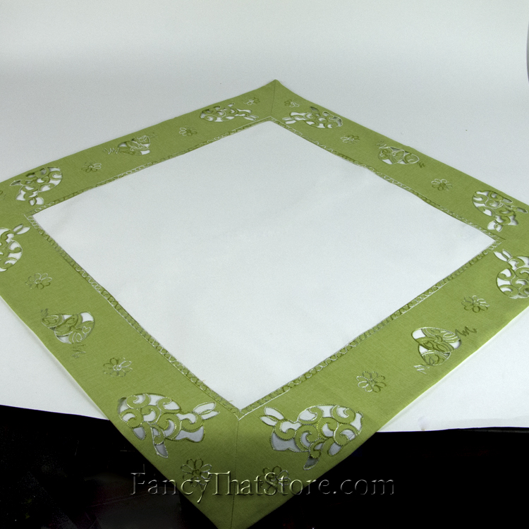 Lime Bunnies Table Topper
