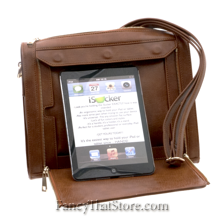 Cognac iPad Cross Body Bag from Hang Accessories